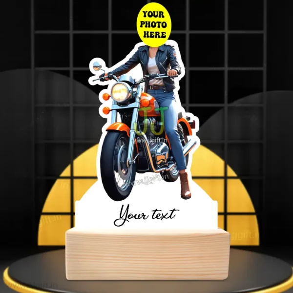 Custom Motorcycle Girl Caricature Standee, Stylish Female Rider Gift for Biker Women - Image 3