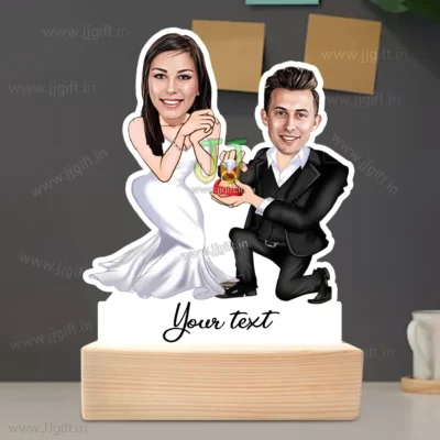Customized Christian Couple Proposal Caricature Standee, Unique Christian Wedding Proposal Figurine