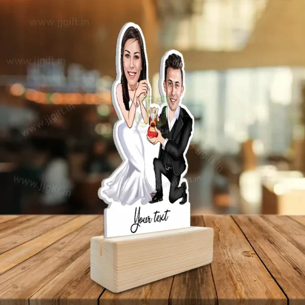Customized Couple Proposal Caricature Standee, Unique Wedding Proposal Figurine - Image 2