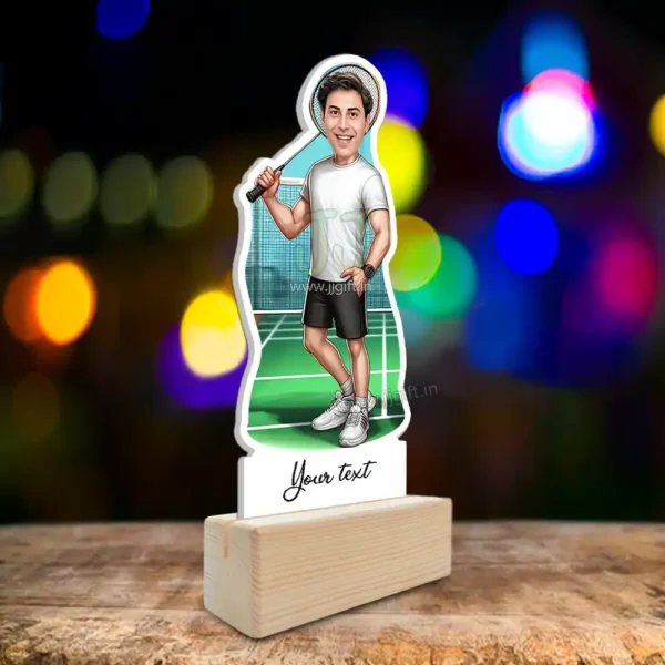 Sporty Badminton Theme Caricature Figurine, Custom Standee for Sports Enthusiasts, Players & Coaches - Image 2