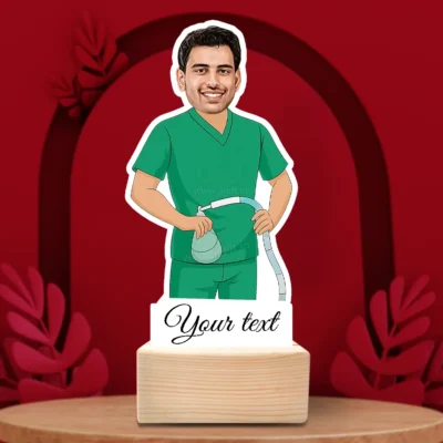 Breathe Easy Edition-Custom Caricature Gift for Male Anesthesiologists, Best Award For Male Anesthesia Doctor