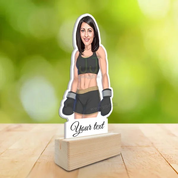 Custom Boxer Standy with Wooden Base-Power Punch Edition - Image 2