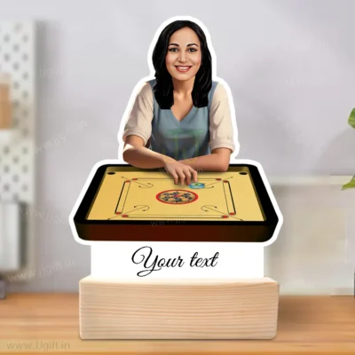 Custom Carrom Player Cartoon Standy For Female-Classic Striker Edition