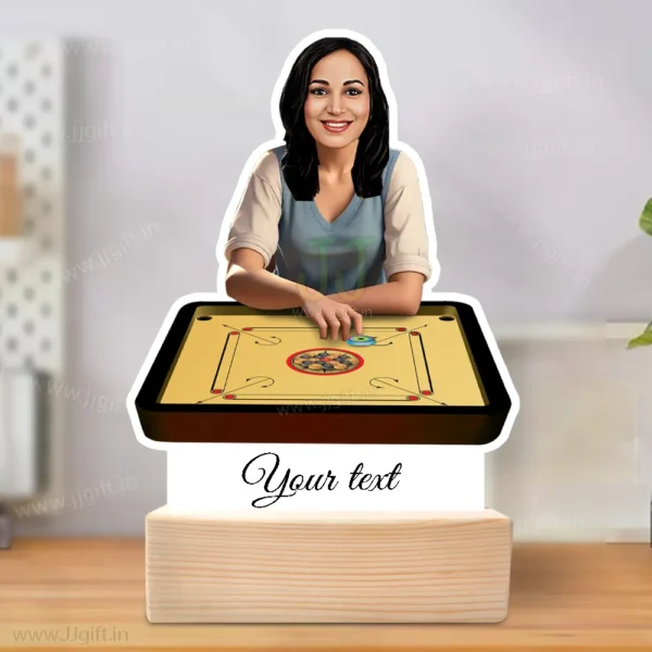 Custom Carrom Player Cartoon Standy For Female-Classic Striker Edition