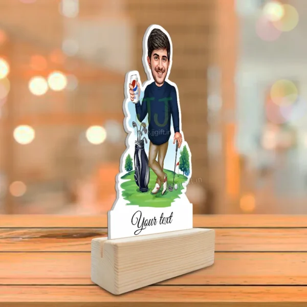 Custom Cartoon Golfer Standee with Golf Club & Ball, Perfect Sports Gift - Image 2