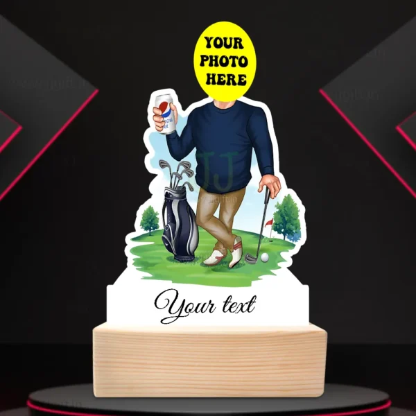 Custom Cartoon Golfer Standee with Golf Club & Ball, Perfect Sports Gift - Image 3