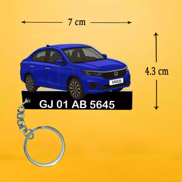 Honda Amaze Car Keychain With Color Option - Image 2