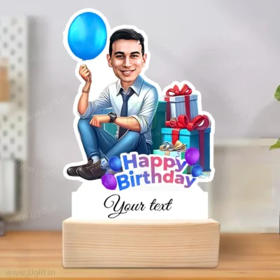 Personalized Birthday Standy with Wooden Base-Birthday Vibes Edition