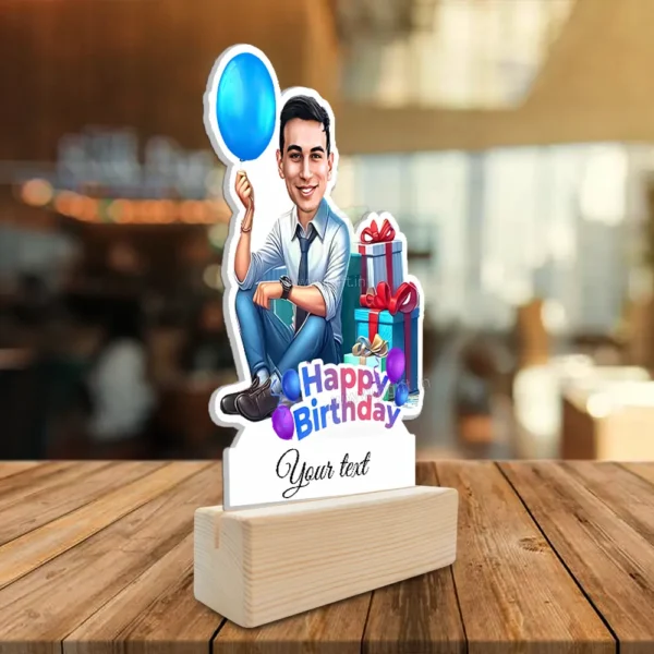 Personalized Birthday Standy with Wooden Base-Birthday Vibes Edition - Image 2