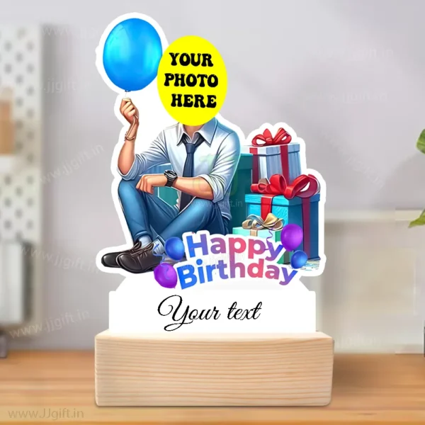 Personalized Birthday Standy with Wooden Base-Birthday Vibes Edition - Image 3