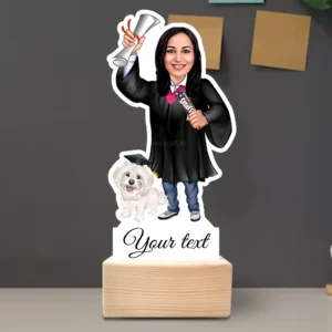 Personalized Graduation Caricature Standee with Pet Dog, Caricature Standee with Dog Portrait
