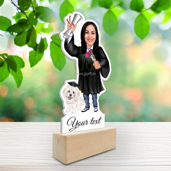 Personalized Graduation Caricature Standee with Pet Dog, Caricature Standee with Dog Portrait - Image 2
