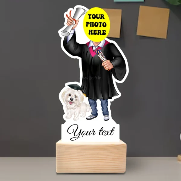Personalized Graduation Caricature Standee with Pet Dog, Caricature Standee with Dog Portrait - Image 3