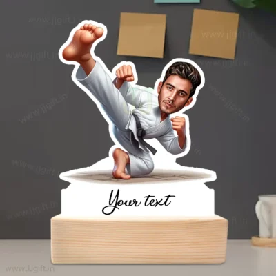 Personalized Karate Fighter Cartoon Figurine, Custom Martial Artist Gift