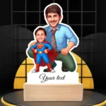 Personalized Superhero Caricature Standee-Custom Dad & Kid Gift