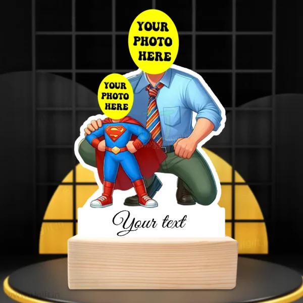 Personalized Superhero Caricature Standee-Custom Dad & Kid Gift - Image 3