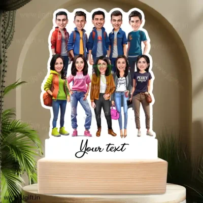 Stylish outfit Male and Female Friend Group caricature For 5 Male & 5 Female