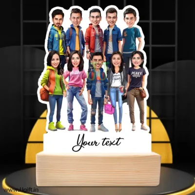 Stylish outfit Male and Female Friend Group caricature For 6 Male & 4 Female