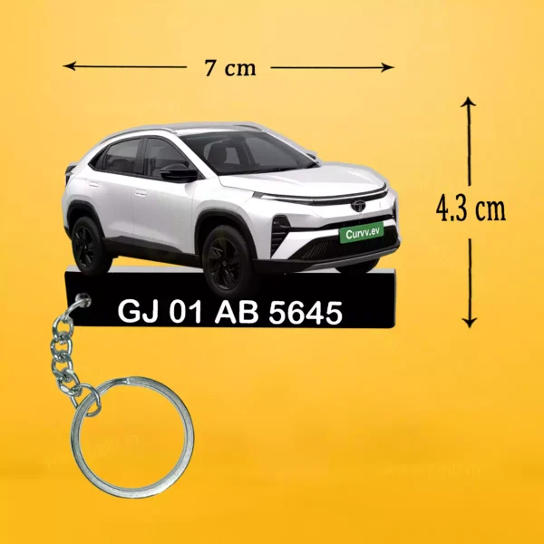 Tata All Cars Keychain With Color Option & Number, Altroz-Curvv-Harrier-Nexon-Punch-Safari-Tiago - Image 4