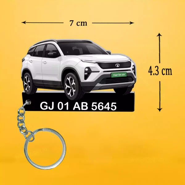 Tata All Cars Keychain With Color Option & Number, Altroz-Curvv-Harrier-Nexon-Punch-Safari-Tiago - Image 6