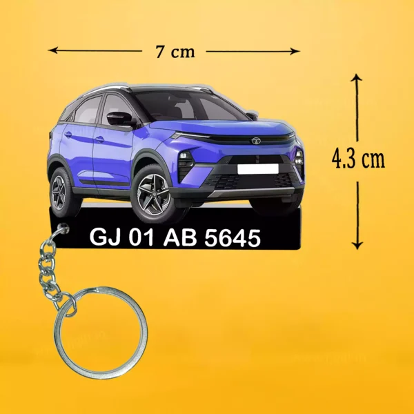 Tata All Cars Keychain With Color Option & Number, Altroz-Curvv-Harrier-Nexon-Punch-Safari-Tiago - Image 7