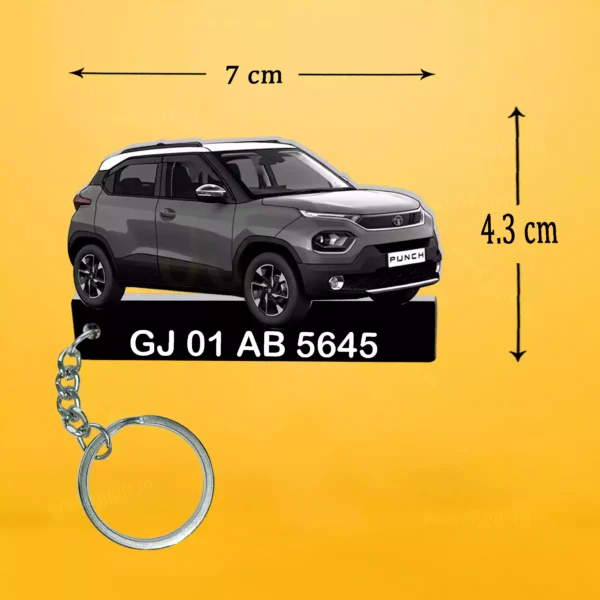 Tata All Cars Keychain With Color Option & Number, Altroz-Curvv-Harrier-Nexon-Punch-Safari-Tiago - Image 9