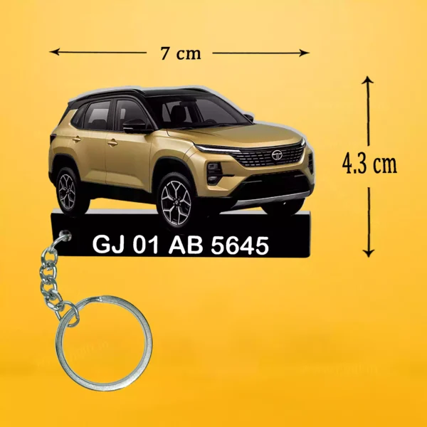 Tata All Cars Keychain With Color Option & Number, Altroz-Curvv-Harrier-Nexon-Punch-Safari-Tiago - Image 12