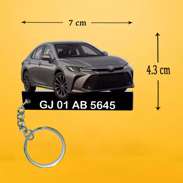 Toyota All Cars Keychain With Color Option & Number, Camry-Fortuner-Fortuner Legender-Glanza-Hilux-Innova Crysta Car-Innova Hycross Car-Rumion-Urban Cruiser Hyryder-Urban Cruiser Taisor-Vellfire car Keychain - Image 2