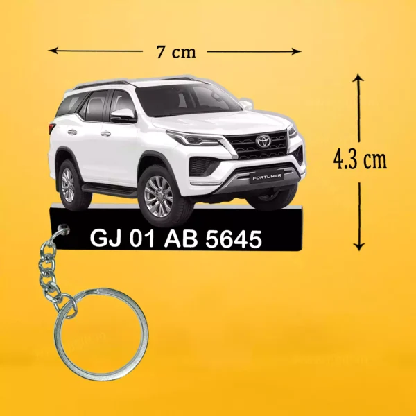 Toyota All Cars Keychain With Color Option & Number, Camry-Fortuner-Fortuner Legender-Glanza-Hilux-Innova Crysta Car-Innova Hycross Car-Rumion-Urban Cruiser Hyryder-Urban Cruiser Taisor-Vellfire car Keychain - Image 3
