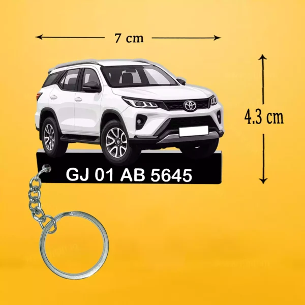 Toyota All Cars Keychain With Color Option & Number, Camry-Fortuner-Fortuner Legender-Glanza-Hilux-Innova Crysta Car-Innova Hycross Car-Rumion-Urban Cruiser Hyryder-Urban Cruiser Taisor-Vellfire car Keychain - Image 4
