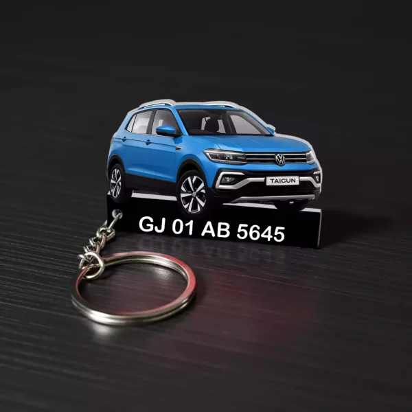 Volkswagen All Cars Keychain With Color Option & Number, Tiguan- Virtus- Taigun- Golf GTI - Image 4
