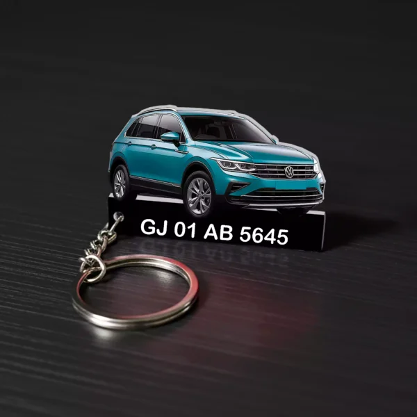 Volkswagen All Cars Keychain With Color Option & Number, Tiguan- Virtus- Taigun- Golf GTI - Image 3