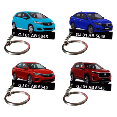 Honda All Cars Keychain With Color Option & Number, Elevate- Jazz
