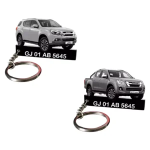 Isuzu All Cars Keychain With Color Option & Number,MU-X- V-Cross