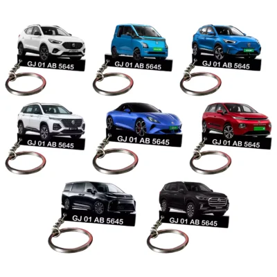 MG All Cars Keychain With Color Option & Number, Astor- Comet Ev- Cyberster- Gloster- Hector- M9 EV- Windsor Ev- ZS EVzs