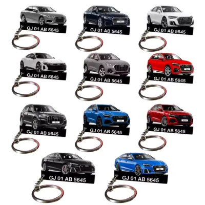 Audi All Cars Keychain With Color Option & Number