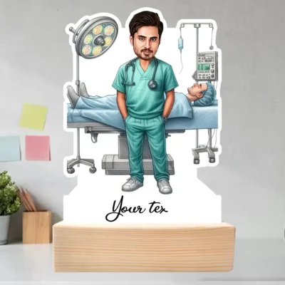 Male Doctor Hospital Surgeon Caricature from Photo, Unique Male Doctor Gift For General Physician