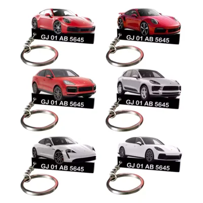 Porsche All Car Keychain With Color Option & Number