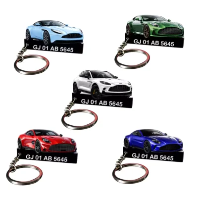 Aston Martin All Car Keychain With Color Option & Number, DB11- DB12- DBX- Vanquish- Vantage