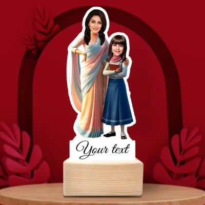 Best Teacher with Favourite Student Standee Caricature Gift-Knowledge & Care Edition