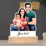 Custom Couple And Baby Boy Caricature, Unique Family Portrait Standee Gift