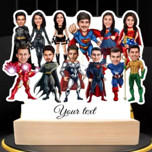 Custom Superhero Team Caricature Gift-Power Packed Group Edition