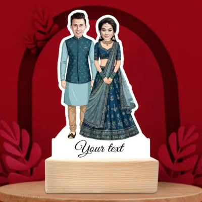 Engagement Couple Caricature Showpiece Gift-Love Story Edition