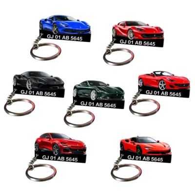 Ferrari All Car Keychain With Color Option & Number