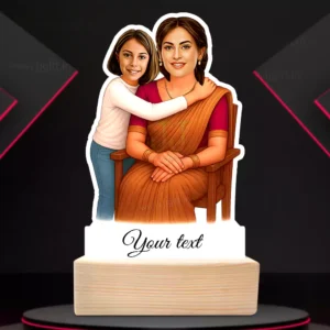 Forever Bond-Mother & Daughter Personalized Caricature Stand