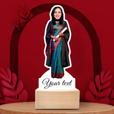 Graduation Queen in Saree Caricature Gift-Success Story Edition