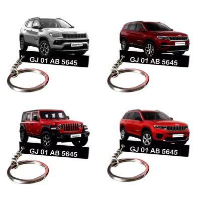 Jeep All Car Keychain With Color Option & Number
