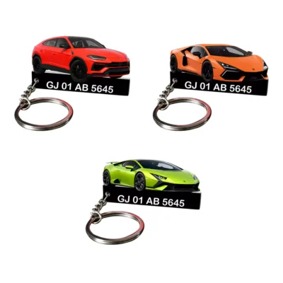 Lamborghini All Car Keychain With Color Option & Number