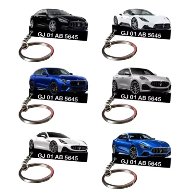 Maserati All Car Keychain With Color Option & Number