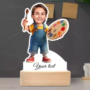 Mini Artist with Brush & Palette Standee Showpiece Gift-Artistic Dream looking